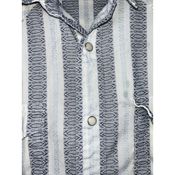Lucky Brand Western Pearl Snaps Shirt Aztec Tribal Southwest Mens Size L - Picture 3 of 8